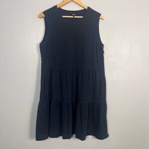 Me+Em Navy Tiered Sleeveless cotton dress size 12